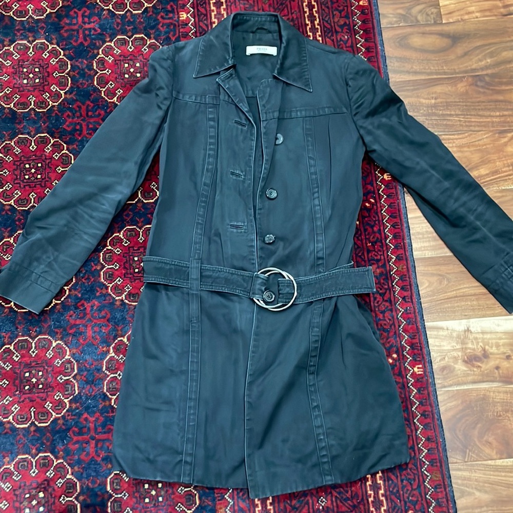 Vintage Prada 100% Cotton Trench Coat Size 40